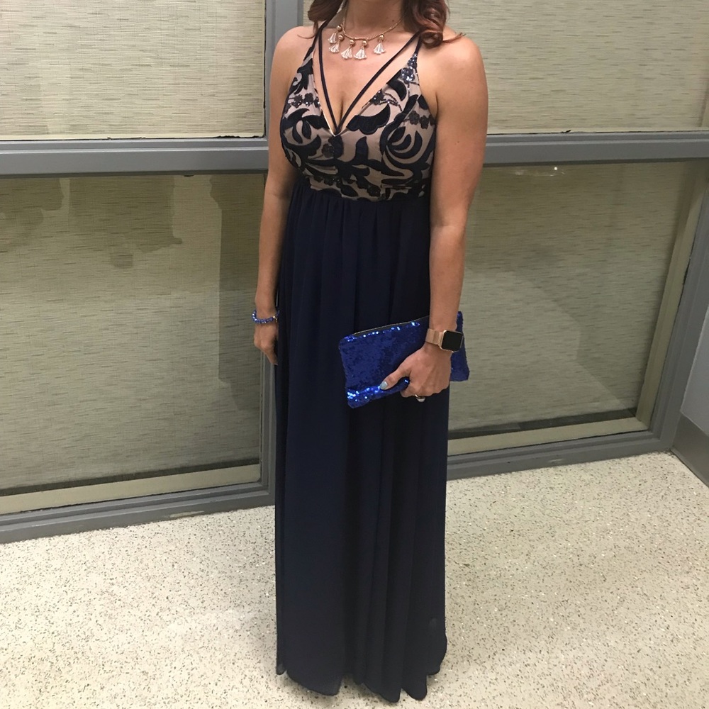 Size 1 Judi Kristopher formal blue dress